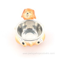 Pet Feeding Bowl Dog Metal Bowl With Ceramic